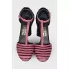 Fata sandals with fur heel