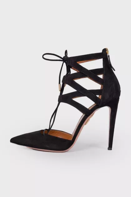 Suede tie shoes