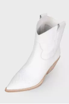 White leather Cossack boots
