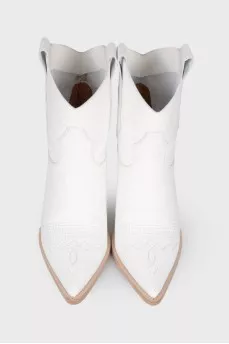 White leather Cossack boots