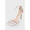 White stiletto heel sandals