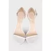 White stiletto heel sandals