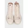 Leather sneakers with "tiger" application