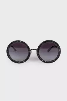 Rhinestone Round Sunglasses