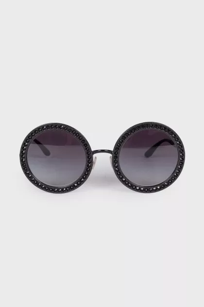 Rhinestone Round Sunglasses