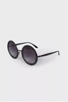 Rhinestone Round Sunglasses
