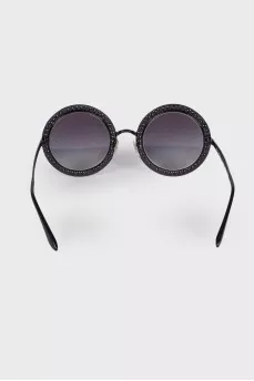 Rhinestone Round Sunglasses
