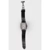Watch with black leather strap