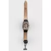 Watch with black leather strap