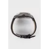 Watch with black leather strap
