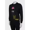 Sweatshirt with branded logo and appliqué