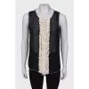 Sleeveless translucent blouse