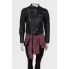 Leather jacket with zipper shirt