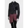 Leather jacket with zipper shirt