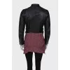 Leather jacket with zipper shirt