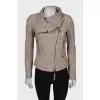 Gray leather jacket