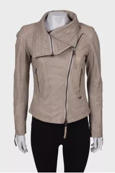 Gray leather jacket