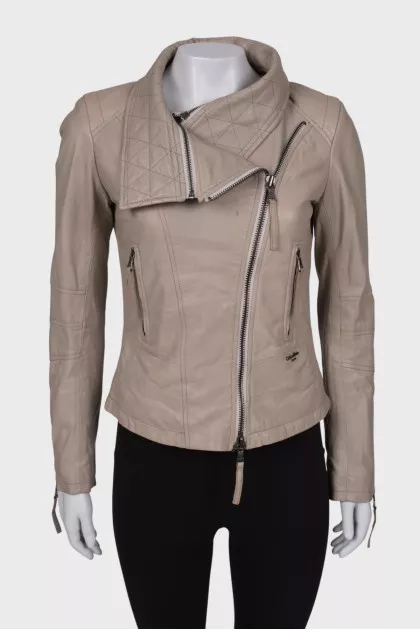 Gray leather jacket