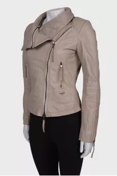 Gray leather jacket