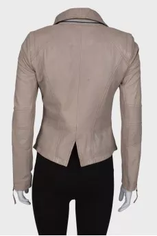 Gray leather jacket