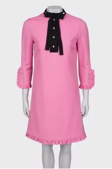 Pink dress with embellished collar