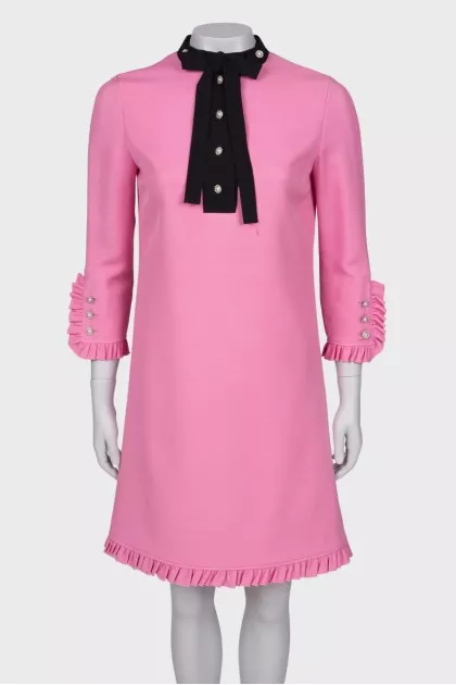 Pink dress with embellished collar