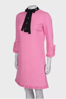 Pink dress with embellished collar