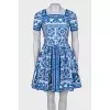 Blue dress with abstract print