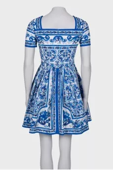 Blue dress with abstract print