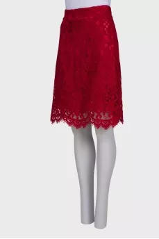 Lace red skirt