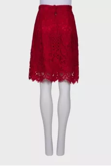 Lace red skirt