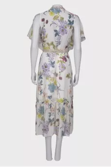 Maxi dress with print and belt