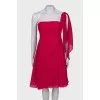 Pink dress with ties on the shoulder, with a tag