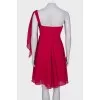 Pink dress with ties on the shoulder, with a tag
