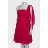 Pink dress with ties on the shoulder, with a tag