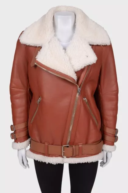 Кожаная дубленка с подкладкой Velocite Aviator 