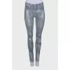 Blue leather trousers
