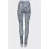 Blue leather trousers