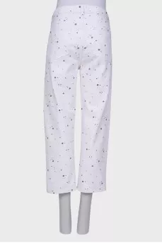 Printed boyfriend jeans with tag