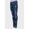 Skull jeans with distressed effect