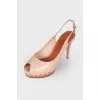 Patent leather heeled sandals