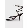 Suede stiletto sandals
