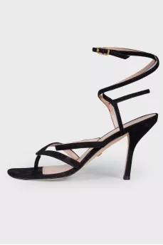 Suede stiletto sandals