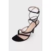 Suede stiletto sandals