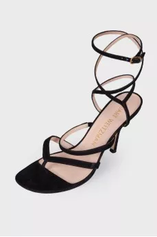 Suede stiletto sandals