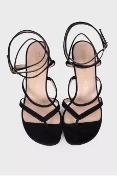 Suede stiletto sandals