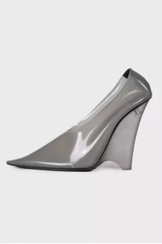 Gray silicone shoes