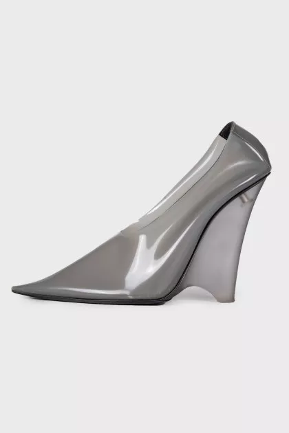Gray silicone shoes