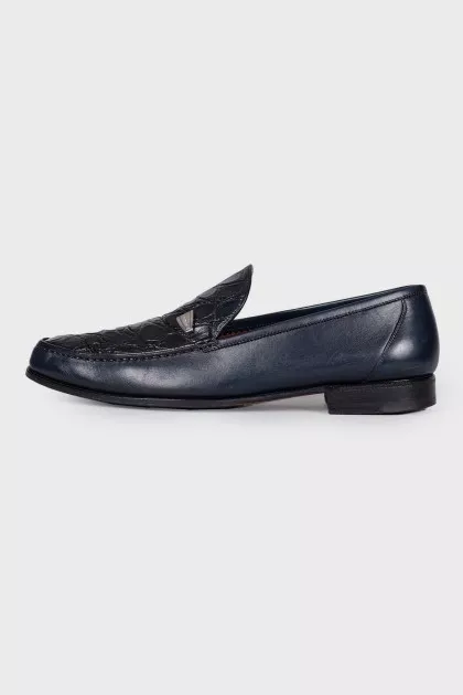 Leather embossed men's shoes