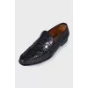 Leather embossed men's shoes